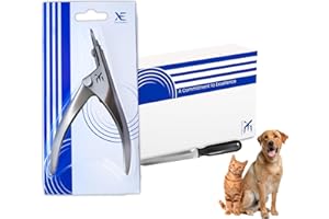 XE XPERT EXCELLENCE XE Taglia Unghie per Animali Domestici in Acciaio Inossidabile - Taglia Artigli per Cani e Gatti con Lima per Unghie, Taglia Unghie per Animali Domestici, Conigli e Porcellini D'India