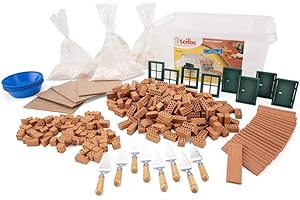 Teifoc- Building Group Set Juego Educativo de Bloques de Piedra, Multicolor, School Pack TEI 502