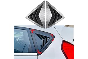 ReachMall Black Blinds Car Sticker, Rear Side Door Glass Louver Shutter Trim, Car Triangular Window Decoration For Ford Fiesta MK7 7.5 2008-2017(Glossy black)