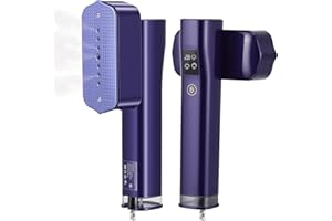 MEKTURM Travel Steamer for Clothes, 2 in 1 Clothes Steamer, Handheld Garment Steamer Clothing with LCD Display, 20s Fast Heat-up, 3 Steam Levels, 100ml Water Tank, Portable Travel Iron for Travel & Home