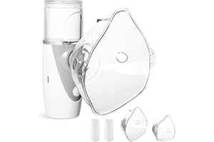 LIFOCI Aerosol Portatile per Bambini e Adulti, Inalatore Aerosol Silenzioso Nebulizzatore,Tazza per medicinali di grande capacità,Con Boccaglio e 2 Maschere Adatto per Bambini e Adulti,grigio