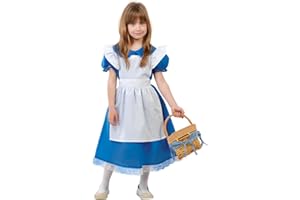 Fiestas Guirca Disfraz de niña Azul (sirvienta Victoriana) de 7 a 9 años