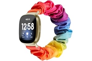 RuiRdot Sense 2 Elastische Bänder, Scrunchie Weiches Tuch Stretch Armband Frauen Elastische Riemen Solo Loop Bänder Strap für Versa 3 /Versa 4/Sense/Sense 2