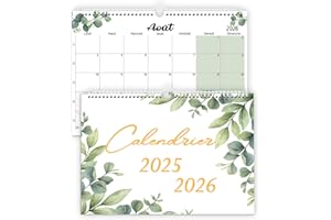 Qupuce Calendrier Mural 2025 2026 A4, Calendrier Mensuel Nov.25 - Déc.2026, Calendrier Familial Organisateur Planning, Planificateur mensuel