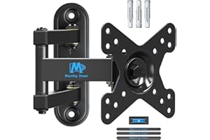 Mounting Dream TV Wall Bracket Mount for Most 10-26 inch TVs and Monitors with VESA 50x50mm, 75x75mm and 100x100mm up to 15 KG, Monitor Wall Mount Bracket Swivels, Tilts, 360° Rotates MD2463-02