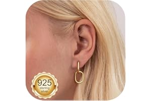 Chriscoco Kolczyki damskie, srebro próby 925, kreolki, hipoalergiczne kolczyki Huggie w kształcie kropli, kolczyki kreole z zawieszką, biżuteria dla kobiet i dziewcząt, wiszące, złote, srebrne, różowe