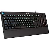 Logitech G 213 Prodigy, Gaming Keyboard, LIGHTSYNC RGB Lighting, Splash Resistant, Customizable, Dedicated Multimedia Control
