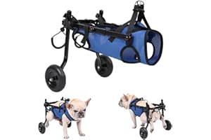 IVHOMESHOP Silla de ruedas para perro, carrito ajustable para mascotas con ruedas para patas traseras, soporte para patas de perro y soporte de cadera, ayuda a mascotas pequeñas con extremidades traseras