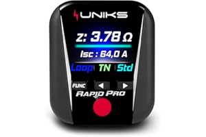 UNIKS - RAPID PRO, Tester per la Misura di Resistenza di Terra, Verificatore Differenziali RCD e Prova Prese, Tester Elettricista Tascabile Made in Italy, Test per Tempo D’intervento Differenziale