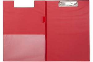 MAUL Teczka Konferencyjna A4, z Kartonu, z Powłoką Foliową do Składania, Teczka na Dokumenty A4 z Kieszenią na Papier, Praktyczna Kieszeń na Dokumenty do Zawieszenia, Aktówka do Biura, Czerwona