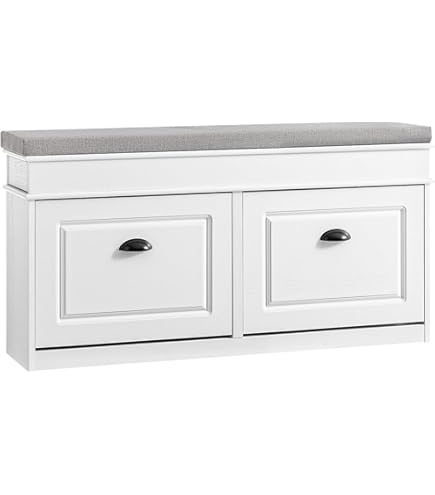 SoBuy Schoenenkast Hal Schoenenopberger met 3 kleppen voor kleine hal, Wit, LPH 61x26x120 cm, FSR165-H-W