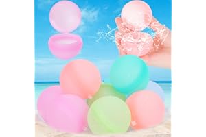 YELLCETOY Wasserbomben Wiederverwendbar 10 Stück, Wiederverwendbare Wasserbomben Silikon Spritzbälle Reuseable Wasserballons Wasserspielzeug Wasserspiele für Kinder Erwachsene