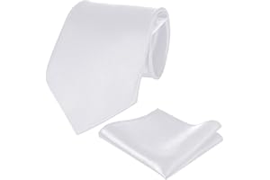 Werownsgso Vorgebundene Kinderkrawatte, Jungen Einfarbig Krawatte mit Einstecktuch Set, Verstellbar Seiden-Krawatte, Kinder Jungen Krawatte für Hochzeits Schuluniform Geburtstag Bekleidungs Zubehör