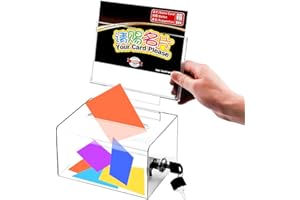 AEUZWR Caja de Donación Acrílica, Caja de Donación con Cerradura, Urna Transparente con llave, para Votos, Concursos, Comentarios, Papeletas, Donaciones