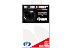 VFLUO DESMO™, retro reflective 4 stickers kit made for ROOF DESMO™ and adaptable to all helmets, 3M Technology™, White