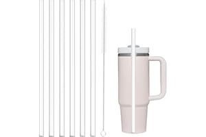 ANNVCHI 6 Stück Strohhalm für Stanley Cup,Stanley Cup Zubehör,Strohhalm Geeignet für Stanley Cup 40/30oz,mit 1 Reinigungsbürsten,Tritan(30cm×1cm)