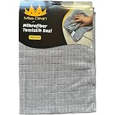 Miss Clean Mikrofiber Kareli Y&uuml;zey Cam Temizlik Bezi 50x70 Cm S&uuml;per Emici - 320 Gr. - Gri - 1 Adet Gri