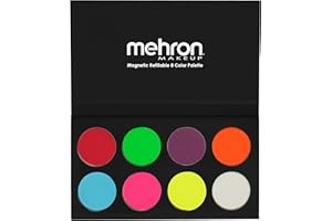 ‎MEHRON Mehron Paradise Make-up AQ 8 Color (Neon UV Glow) | Magnetische nachfüllbare Körperfarben- und Gesichtsfarben-Palette | Professionelle Schminke für Kostüme, SFX, Halloween & Cosplay