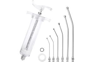 FULAIERGD 50ML Baby Bird Feeding Syringe Set Pet Syringe with 6 Pcs Curved Gavage Feeding Tubes and Stainless Steel Metal Feeding Spoon for Baby Birds Parrot Small Pet