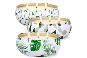 SOPHTAIGT Citronella Candles Outdoor Indoor, 3 Wicks Citronella Candles Set, 240H Burning Time Large Citronella Candles for Garden Patio Yard Home Balcony Camping Backyard, 3x12oz