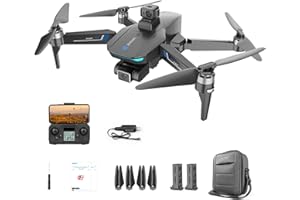 HYTOBP S189 MAX Drone avec Caméra 8K GPS professionnel Quadricoptère FPV WiFi 5G Transmission Moteur sans balais avec Deux Caméras&3500MAH Batteries PTZ anti-tremblement pour Adultes Débutants