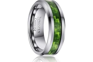 SOXEMAN Coppia di anelli per uomini e donne, gioielli alla moda, larghi 8 mm intarsiati con anelli colorati in carburo di tungsteno, adatti per coppie feste hip-hop