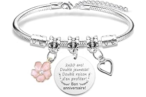 ZKIUOA Bracelet 40 ans Femme Cadeau 40 ans Femme Cadeau femme 40 ans Cadeau Homme 40 ans Cadeau Anniversaire Femme 40 ans Cadeau 40 ans Cadeau pour Femme 40 ans Cadeau Anniversaire Adulte Cadeau Maman Tata