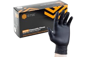GTSE - Caja de 100 guantes de nitrilo - Negro o Azul - Sin látex ni polvo - Talla S, M, L y XL