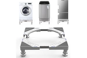 SEISSO Soporte para lavadora con 4 patas para lavadoras, frigoríficos y secadoras, Base Lavadora ajustable 45cm-65cm Carga 300 kg
