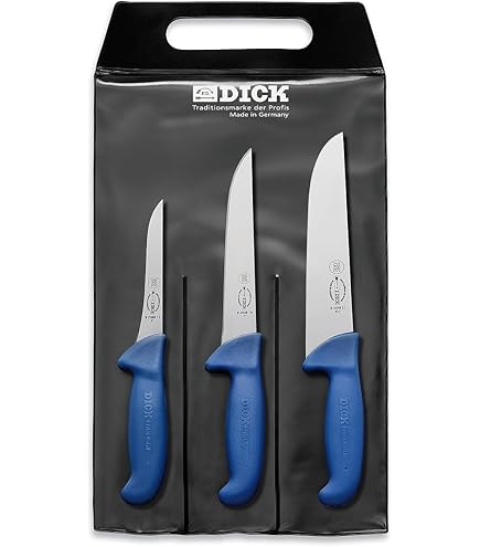 Dick Coltelli DL386 - Set 8 Pezzi Con Borsa Porta Coltelli, Colore Nero - 3
