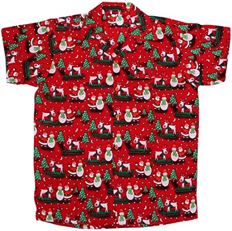 MENS CHRISTMAS SANTA XMAS HAWAIIAN SHIRT HAWAII GIFT HIM PARTY HOLIDAY S TO XXL (M, R SSK)