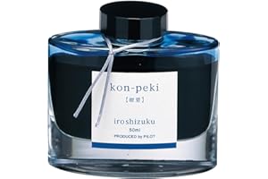 Pilot Iroshizuku Fountain Pen Ink, butelka 50 ml, Kon-peki Deep Azure Blue (Deep Blue) (japoński import)