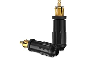 OSZNMMG Hella Male Plug Europe 12V, DIN Cigarette Lighter Adapter Replacement Plug, European DIN Male Plug for BMW Motorcycles (2 Pcs)