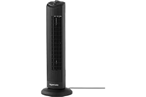 Amazon Basics oscillerande tornfläkt, 71 cm, med 60 graders svängvinkel för sovrum, vardagsrum och kontor, 3 hastigheter, int
