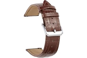 BINLUN Leather Watch Strap Replacement Quick Release Crocodile Leather Watch Bands for Men Women with 10 Colors (10mm, 12mm, 13mm, 14mm, 15mm, 16mm, 17mm, 18mm, 19mm, 20mm, 21mm, 22mm, 23mm, 24mm)