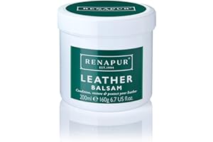 Renapur Balsamo per Cuoio Naturale (+ Spugna Applicatrice) – Protegge e Rinnova Divani, Mobili, Scarpe, Borse, Sedili Auto e Selleria (200ml) – La confezione può variare