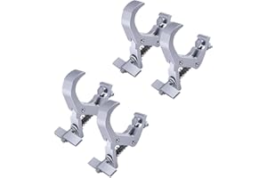 AOMIKITSTU 4 Stück Traversen Klammern Bühnenlichtklemme, Silber Schnellschnalle Bühnenbeleuchtungsklemme, Traversenklemme für 40-60mm Außendurchmesser-Rohr