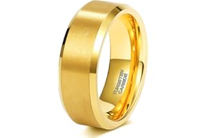 Zakk 4mm 6mm 8mm Gold Tungsten Wedding Band Ring for Men Women Promise Engagement Rings Matte Brushed Comfort Fit