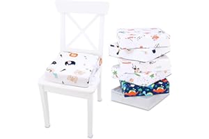 TOTSY BABY Cojin elevador para silla infantil para comer 32x32x8 cm - Alzador elevador para sillas de niños y niñas Cojín base elevadora con inserto de espuma y funda lavable Arcoíris