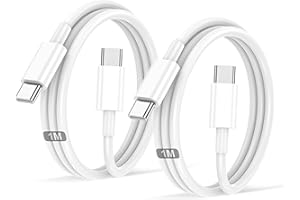 BSTOEM Cavo USB C,1M+1M 2Pezzi Type C Ricarica Rapida for IPhone 16/Pro/Pro Max/Plus/15/Pro/Pro Max/Plus,For Samsung Galaxy S25 S24 S23 S22 S21/S20/Note 10/iPad Pro/Air/MacBook Air/Pro/Mini7 6