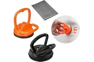 AOMIGT Carrozzeria Ventosa, Estrattore Ammaccature Auto, 2 Pezzi Attrezzi di Riparazione, Auto Dent Puller, Estrattori a Ventosa, per Riparazione Auto, Vetri, Schermi, Piastrelle (nero + arancione)
