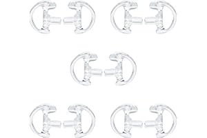 HYSHIKRA Auricular Suave de Repuesto para Auriculares acústicos de Aire para Walkie Talkie Coil Tube Audio Kits, 5 Pares (Grande, Transparente)