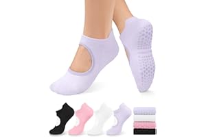 yeuG Non Slip Pilates Socks with Grips for Women, Grip So...