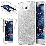  Kompatibel mit Galaxy S3 Hülle,Galaxy S3 Neo Hülle,Full-Body 360 Grad Bling Glänzend Glitzer Klar Durchsichtige TPU Silikon Hülle Handyhülle Tasche Front Cover Schutzhülle für Galaxy S3/S3 Neo,Silber