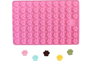 PTAIZJJZ 1 stampo in silicone a forma di zampa, 69 cavità antiaderente per uso alimentare, per cioccolato, caramelle, gelatine, cubetti di ghiaccio, dolcetti per cani, cupcake