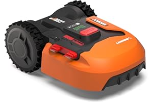 WORX Landroid WR184E Robot Tondeuse Connecté e t Intelligent, 400 m² Surf.Max 450 m², Installation Facile, Configurable, Pente 35%, détecteur de Pluie, Coupe près des Bordures, Tonte Rapide