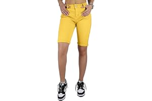 JOPHY & CO. Pantalones cortos para mujer vaqueros de algodón con cordón en la cintura y cinco bolsillos (cód. 878)