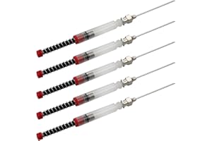 inodiref 5 szt. wkładów do strzykawek z atramentem do piór wiecznych, dodatkowy pochłaniacz atramentu sprężynowego, strzykawka do konwertera sprężyn, ze zdejmowaną metalową tępą końcówką, wygodna do uzupełniania atramentów i płynów (12,4 cm)