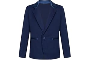 Aiihoo Kinder Jungen Sakko Langarm Blazer Smoking Anzug Slim Fit Jacke Mantel mit Reverskragen Hochzeit Geburtstag Party Festzug Anzugjacke