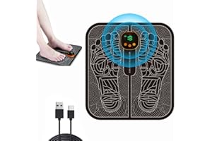 LOFFU EMS Foot Massager, Foot Massagers for Pain and Circulation, Feet Massager, LCD Display with 8 Modes 19 Intensities, Massager for Foot, Portable Folding Foot Mat for Home